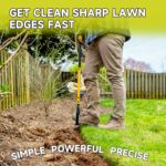 Manual Edger Lawn Tool with 38"-42" Adjustable Length, Saw-Tooth Border Edger with Wide Footplate Manganese Steel Blade, Garden Edging Tool for Flower Beds, Landscaping, Sidewalks, Yard - Image 4