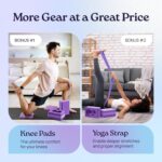 Deep-Zen® Yoga Blocks Wrist Support; Yoga Blocks 2 Pack with Knee Pads and Strap to Put Less Weight on Wrists; Durable, Versatile Yoga Brick Exercise Block Set, Blocks Yoga - Image 4