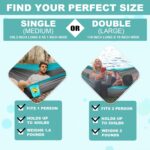 SZHLUX Camping Hammock Double & Single Portable Hammocks with 2 Tree Straps and Attached Carry Bag,Great for Outdoor,Indoor,Beach,Camping,Light Grey / Sky Blue - Image 3