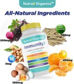 All-in-One Organic Immune Support Supplement 60 Vegan Capsules - Elderberry 500mg, Ashwagandha 500mg, 400mg Vitamin C and Zinc - Vitamin D3 - Immune Boosters for Adults - Image 4