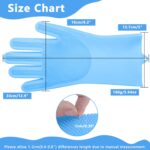 Pet Grooming Gloves—Heat Resistant Dog Washing Gloves with High-Density Teeth, Dog Bath Scrubber with Enhanced Five Finger Design, Silicone Gloves for Dogs and Cats Bathing, Massage (Blue) - Image 3
