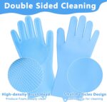 Pet Grooming Gloves—Heat Resistant Dog Washing Gloves with High-Density Teeth, Dog Bath Scrubber with Enhanced Five Finger Design, Silicone Gloves for Dogs and Cats Bathing, Massage (Blue) - Image 5