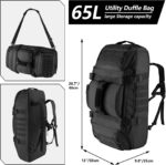 Hannibal Tactical 65L Large Duffle Bag, 3-in-1 Tactical Backpack MOLLE Pack for Sports, Gym, Outdoor, Black - Image 3