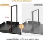 Napkin Holder for Table, Metal Napkin Holder with Salt and Pepper Shakers Caddy, Standing Paper Napkin Storage for Kitchen Dining Table Decor, Black - Image 3