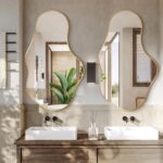 Dorlicecass Irregular Wall Mirror - Wall Mirrors Decorative 22"x 36" Asymmetrical Abstract Mirror Aviation Aluminum Alloy Frame Unique for Bathroom, Bedroom, Living Room, Cloakroom, Entryway Gold - Image 4