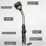 RESTMO Watering Wand Heavy Duty, Metal Garden Hose Wand with 10 Spray Patterns, 15-Inch Long Hose Nozzle Sprayer with Thumb Flow Control, Ideal to Water Hanging Baskets and Shrubs - Image 3