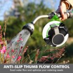RESTMO Watering Wand Heavy Duty, Metal Garden Hose Wand with 10 Spray Patterns, 15-Inch Long Hose Nozzle Sprayer with Thumb Flow Control, Ideal to Water Hanging Baskets and Shrubs - Image 4