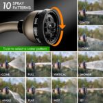 RESTMO Watering Wand Heavy Duty, Metal Garden Hose Wand with 10 Spray Patterns, 15-Inch Long Hose Nozzle Sprayer with Thumb Flow Control, Ideal to Water Hanging Baskets and Shrubs - Image 5