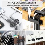 N NOROCME 192 PCS Cable Management Kit 4 Wire Organizer Sleeve,11 Cable Holder,35Cord Clips 10+2 Roll Cable Organizer Straps and 100 Fastening Cable Ties for Computer TV Under Desk, black,clear - Image 3