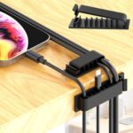 N NOROCME 192 PCS Cable Management Kit 4 Wire Organizer Sleeve,11 Cable Holder,35Cord Clips 10+2 Roll Cable Organizer Straps and 100 Fastening Cable Ties for Computer TV Under Desk, black,clear - Image 4