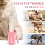 Professional 7 in 1 Dog Paw Cleaner for Dogs - Includes 1 Portable Paw Washer, 1 Bath Brush, 2 Dog Toothbrushes and 3 Absorbent Towels Note: Fits Paws 1.5 to 2.5 Inches Wide (Medium, Light Pink) - Image 4