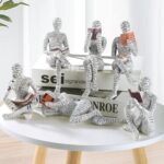 GRAPMKTG Home Decor Pulp Reading Women Thinker Statue Aesthetic Sculpture Room Decor Modern Abstract Decoration on Shelf Table Desk for Living Room Office Bedroom A - Image 3