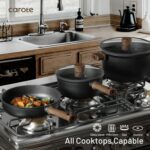 CAROTE Nonstick Pots and Pans, Induction Titanium Cookware Set 16pcs Kitchen Cooking Sets, Pot and Pan Non Stick w/Frying pan (PFOS, PFOA Free) Mothers Day - Image 4