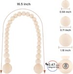 KLOGTSIND Magnetic Curtain Tiebacks, Curtain Holdbacks for Curtains 2 Pack, Wood Bead Curtain Holders for Boho Bedroom Decor, Baby Nursery Decor, Farmhouse Decor - Image 4