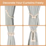 KLOGTSIND Magnetic Curtain Tiebacks, Curtain Holdbacks for Curtains 2 Pack, Wood Bead Curtain Holders for Boho Bedroom Decor, Baby Nursery Decor, Farmhouse Decor - Image 5
