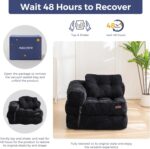 MAXYOYO Folding Sofa Bed, L-Shaped Convertible Sofa with Armrest Foldable Sleeper Bed with Pillow, Portable Fold Out Chair Comfy Floor Lounge for Living Room Bedroom, Black - Image 6
