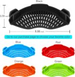 AUOON Clip On Strainer Silicone for All Pots and Pans, Pasta Strainer Clip on Food Strainer for Meat Vegetables Fruit Silicone Kitchen Colander - Image 5