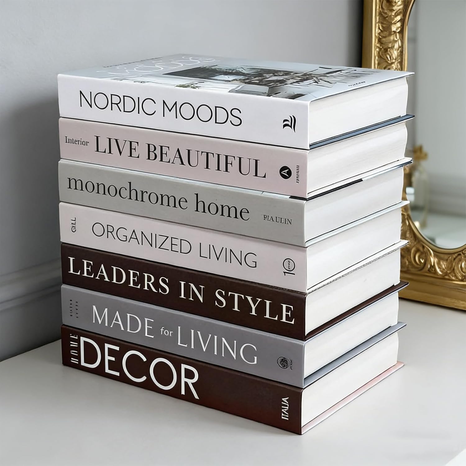 Decorative Books for Home Decor - 7 Pcs Fake Books for Decoration, Faux Stack for Bookshelf, Coffee Table, Designer Decor Set - Image 4