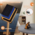 120W Solar Rechargeable Work Light, 144 LED 10000LM Portable Flood Light with Stand, IP66 Waterproof 4 Modes LED Job Site Lighting Flashlights for Mechanic Camping Fishing Car Repair - Image 4