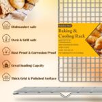 2PCS Cooling Racks for Cooking and Baking - 10" x 15"Heavy Duty Stainless Steel Wire Rack for Baking, Grilling, Roasting - Oven & Dishwasher Safe - Fits Jelly Roll Sheet Pan-Silver - Image 3