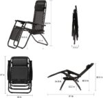 FDW Zero Gravity Lawn Lounge Chairs Set of 2 with Pillow and Cup Holder - Adjustable Reclining Folding Outdoor Chairs for Deck, Beach, Yard - Image 4