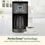 Cuisinart 14-Cup Coffee Maker, Programmable PerfecTemp Glass Carafe Coffee Machine with 1-4 Cup Setting, Brew Strength Control and Pause, Stainless Steel, DCC-3200BKSNAS, Black - Image 4