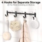 YASONIC Shower Caddy Adhesive, 100% Rustproof Shower Organizer with Soap Holder, 6 Pack Large Capacity shower Shelves for Inside Shower, No Drilling Bathroom Organizers and Storage for Home Decor - Image 6