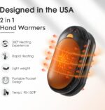 AI Hand Warmers Rechargeable 2 Pack, AI Smart Chips Electric Hand Warmers, 20Hrs Long Safe Heat, Portable Pocket Heater, Gifts for Christmas, Outdoor, Hunting, Golf, Camping Accessories - Image 3