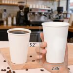 MOUMOULIFE Disposable Paper Coffee Cups 16 oz 100 Count, Leak-Proof White Hot/Cold Cups for Coffee Tea Water, Ideal for Home Office Daily Use & Small Gatherings - Image 3