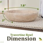 FNTSTICGOODS Travertine Decorative Bowl - 7.8” Diameter & 2” Height - Key Bowl for Entryway Table - Travertine - Organic Modern Centerpiece - Beige/Natural - Image 3