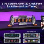 Divoom Times Gate - Cyberpunk Gaming Setup Digital Alarm Clock, Smart APP, WiFi Connect, RGB LED Display, Personalized Financial & Bitcoin Dashboard, Pixel Art for Gaming Room & Office Decor, Silver - Image 3