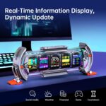 Divoom Times Gate - Cyberpunk Gaming Setup Digital Alarm Clock, Smart APP, WiFi Connect, RGB LED Display, Personalized Financial & Bitcoin Dashboard, Pixel Art for Gaming Room & Office Decor, Silver - Image 4