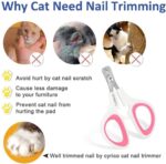 Pet Nail Clippers, Update Version Cat & Kitten Claw Nail Clippers for Trimming, Professional Pet Nail Clippers Best for a Cat, Puppy,Rabbit, Kitten & Small Dog,Sharp & Safe (Pink) - Image 4
