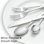 Pleafind 72-Pieces Silverware Set for 12, Flatware Set with Steak Knives, Stainless Steel Cutlery Set, Include Forks Spoons and Knives Set, Dishwasher Safe Utensil Sets for Home Restaurant - Image 4