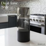 RAKLE Bedside Water Carafe & Glass Cup Set, 700cc 24oz Nightstand Decanter for Bedroom Kitchen Office, Glass Carafe Set for Home, Matte Black - Image 5