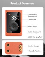 ETENWOLF P300 Plus Ball Pump, Electric Basketball Pump Inflation and Deflation, with 3200 mAh Rechargeable Battery, Air Pump for All Sports Balls - Image 3