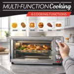 Gourmia Air Fryer Toaster Combo - 6-in-1 Multi-function Countertop Oven Adjustable Temperature & Timer, Fry Basket, Baking Pan, Oven Rack & Pullout Crumb Tray, Stainless Steel - Image 3