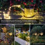 Solar Lights Outdoor Decorative, Metal Watering Can Lights Waterproof, Small Hanging Garden Decor Yard Outside Patio Lawn, Gifts for Mom Grandma Women Birthday(Warm White) - Image 3