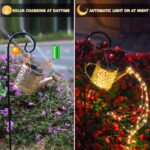 Solar Lights Outdoor Decorative, Metal Watering Can Lights Waterproof, Small Hanging Garden Decor Yard Outside Patio Lawn, Gifts for Mom Grandma Women Birthday(Warm White) - Image 4