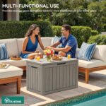 YITAHOME Outdoor Storage Box, 45 Gallon Waterproof Resin Deck Box, Lockable Organizer for Patio, Poolside, Deck, Cushions, Throw Pillows, Garden Tools, Brown - Image 4