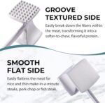 KITEXPERT Meat Tenderizer Hammer with Comfortable-Grip Handle, Dual-side Mallet for Kitchen, Heavy Duty Pounder For Tenderizing Steak, Beef and Fish - Image 4
