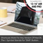 Synerlogic Mac OS Shortcuts Sticker for Air/Pro | Keyboard Stickers for macOS | Laminated Vinyl MacBook Cheatsheet | MacBook Shortcuts 2026 (Clear/Black) - Image 5