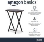 Amazon Basics Portable Foldable TV Tray Table with Storage Rack, Space-Saving Design, 15" x 19" x 26", Black, 4-Pack - Image 3