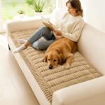 hyha Couch Covers for Dogs Washable, Non Slip Plush Dog Sofa Protectors, Fuzzy Pet Couch Covers for 3 Cushion Sofa Pet Friendly (Camel, 27.6" x 59") - Image 3