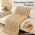 hyha Couch Covers for Dogs Washable, Non Slip Plush Dog Sofa Protectors, Fuzzy Pet Couch Covers for 3 Cushion Sofa Pet Friendly (Camel, 27.6" x 59") - Image 5