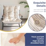 MAXYOYO Modern Accent Chair, Comfy Living Room Chair with Metal Frame Wooden Armrest, Upholstered Armchair with Soft Cushion for Bedroom Balcony Lounge Reading Room, Beige - Image 5