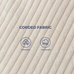 MAXYOYO Modern Accent Chair, Comfy Living Room Chair with Metal Frame Wooden Armrest, Upholstered Armchair with Soft Cushion for Bedroom Balcony Lounge Reading Room, Beige - Image 7