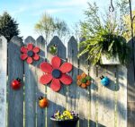 Metal Garden Wall Art Decorative Set of 4 Cute Ladybugs Outdoor Wall Sculptures - Image 3
