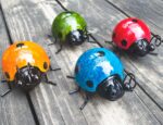 Metal Garden Wall Art Decorative Set of 4 Cute Ladybugs Outdoor Wall Sculptures - Image 5