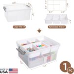 Citylife 17 QT Plastic Storage Box with Removable Tray Craft Organizers and Storage Clear Storage Container for Organizing Bead, Tool, Sewing, Playdoh - Image 3